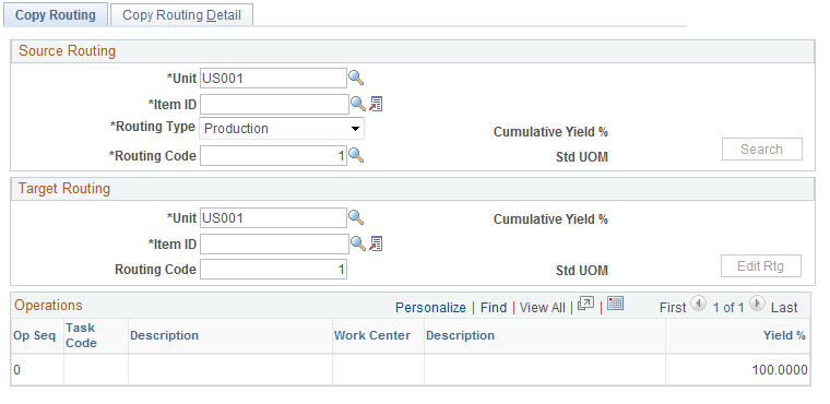 Copy Routing page