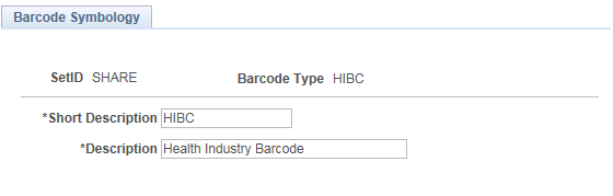 HIBC Barcode Symbology Type