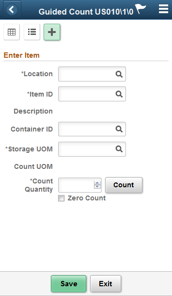 Guided Count page