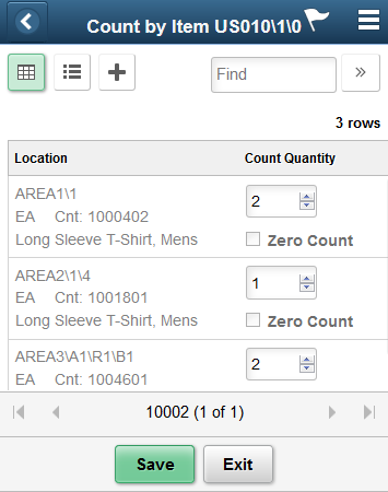 Count by Item - Grid View Fluid page