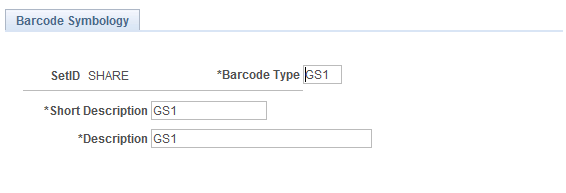GS1 Barcode Symbology Type