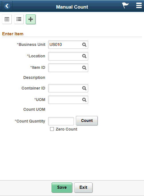 Manual Count Page