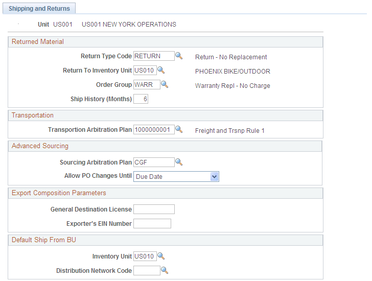 Shipping and Returns page (1 of 2)