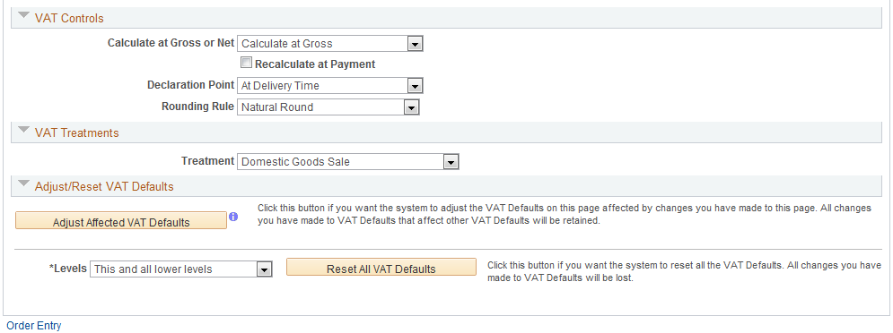 Header VAT Information page (2 of 2)