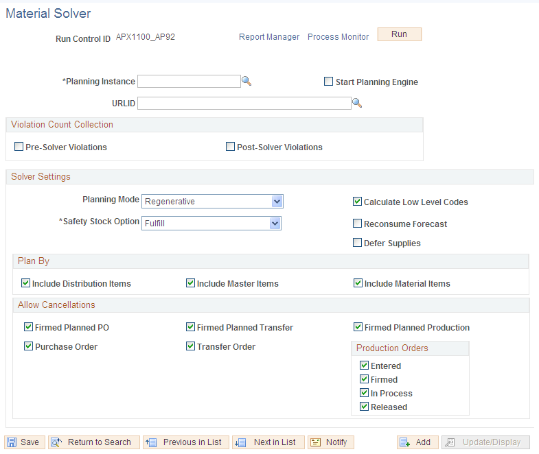 Material Solver Page