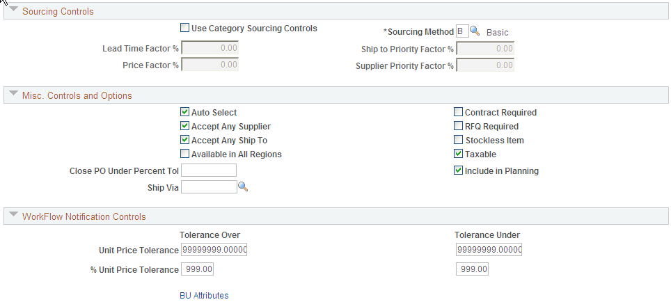 Purchasing Controls page (2 of 2)