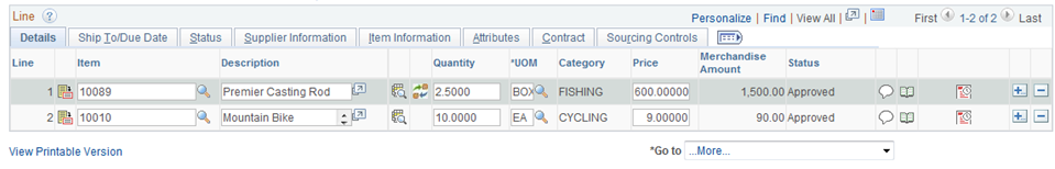 Maintain Requisition - Requisition page(2of2)