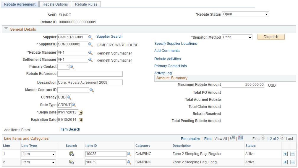 Rebate Agreement - Rebate Agreement page