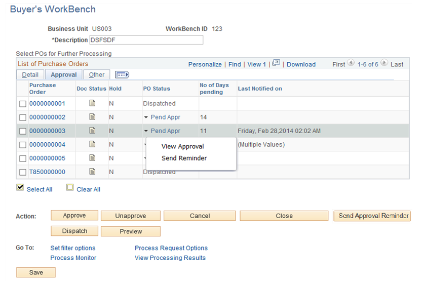 Buyers Workbench page