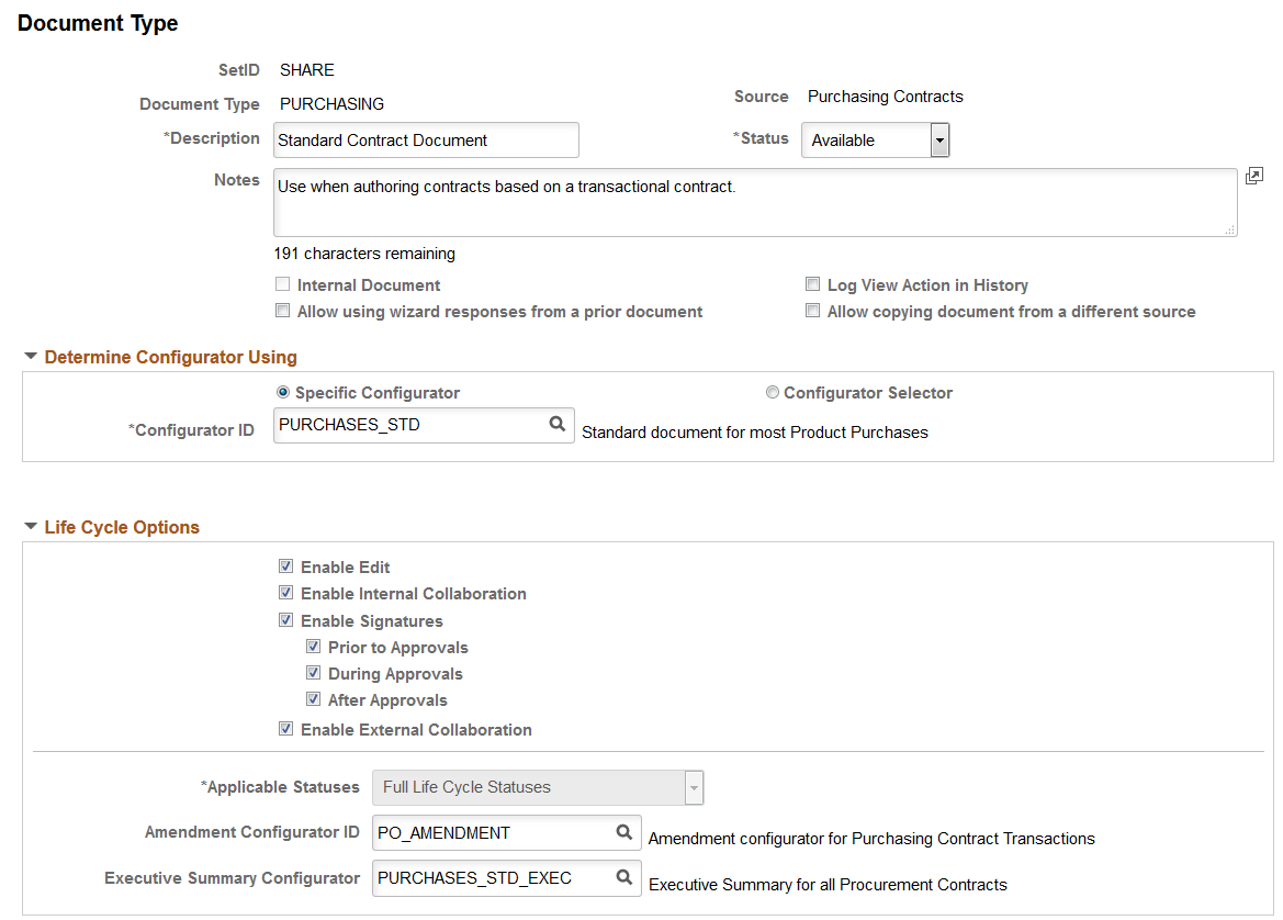 Document Type page (1 of 3)