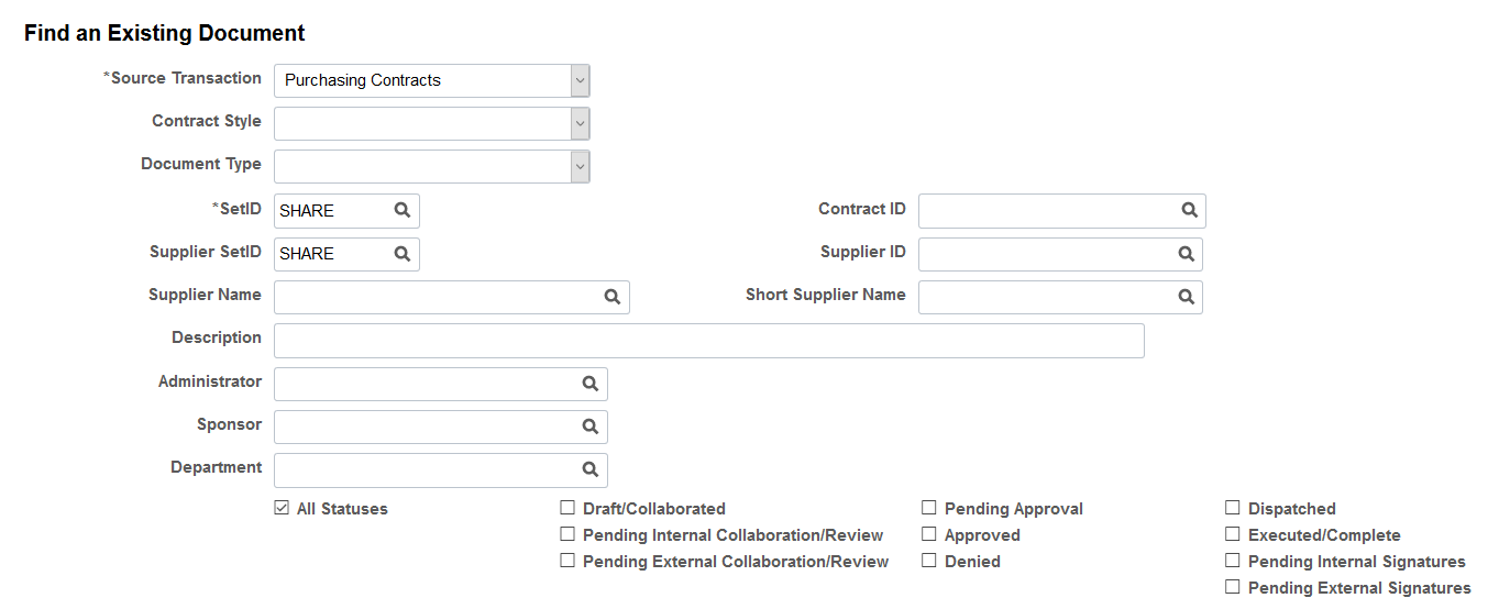 Find an Existing Document page (1 of 3)