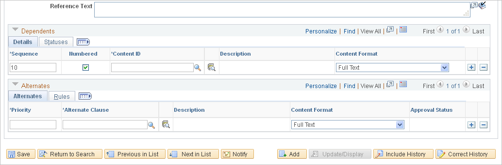 Clause Definition page: Details tab (2 of 2)