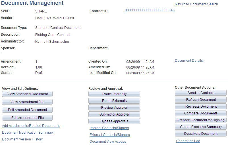 Document Management page