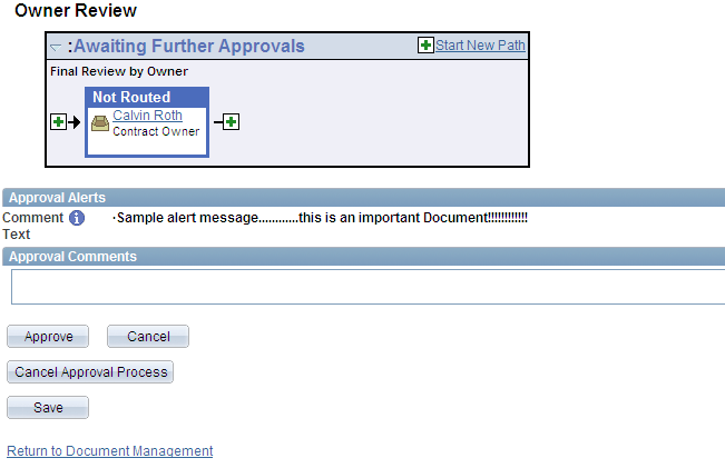 Document Approval Status page (2 of 2)