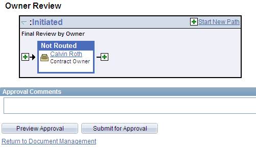 Document Approval Status page