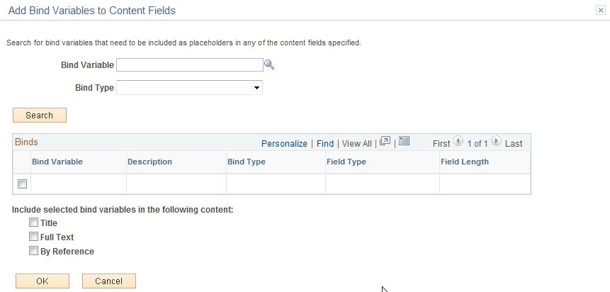 Add Bind Variables to Content Fields page