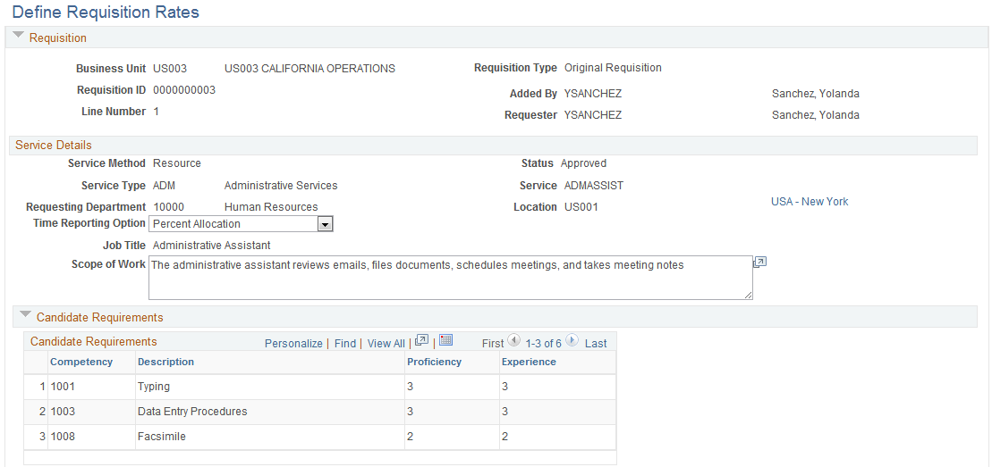 Define Requisition Rates (1 of 2)