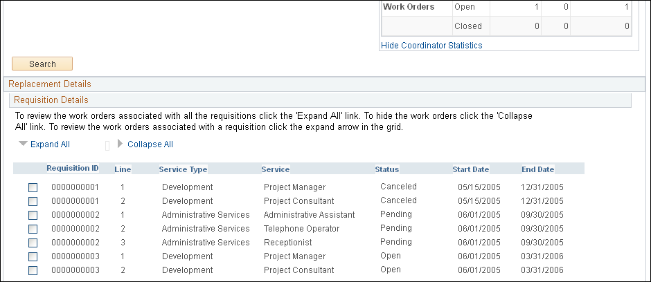 Replace Service Coordinator page (2 of 3)