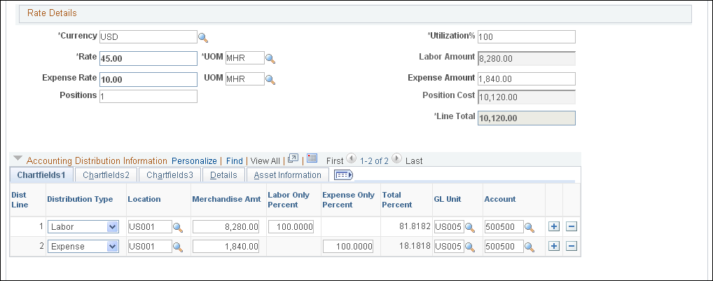 Requisition page (2 of 3)