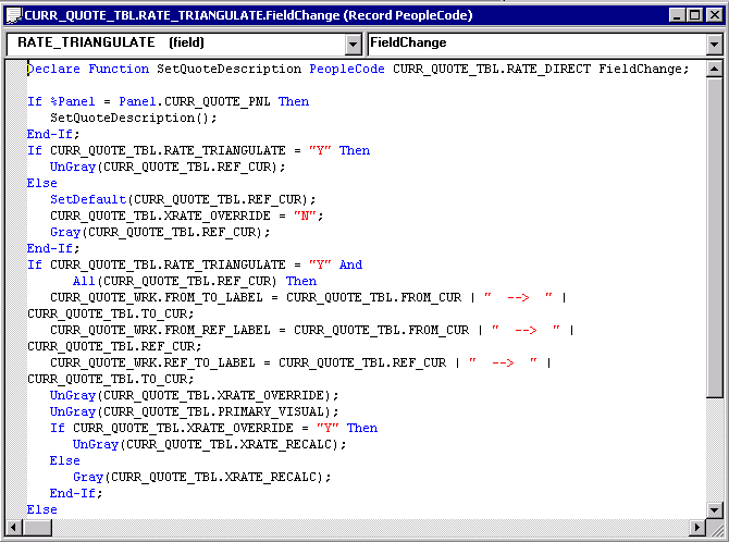 Editing PeopleCode