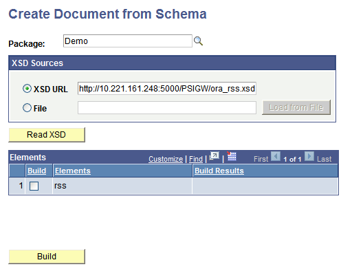 Create Document from Schema page