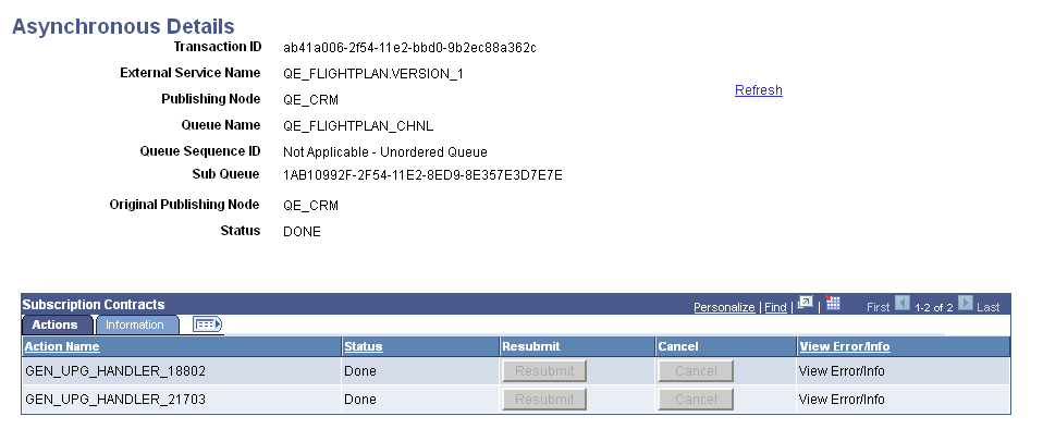 Network Monitor - Asynchronous Details page