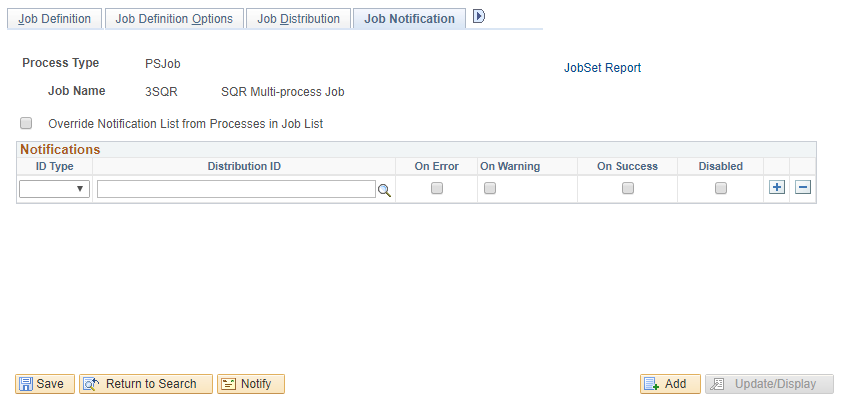 Job Notification page