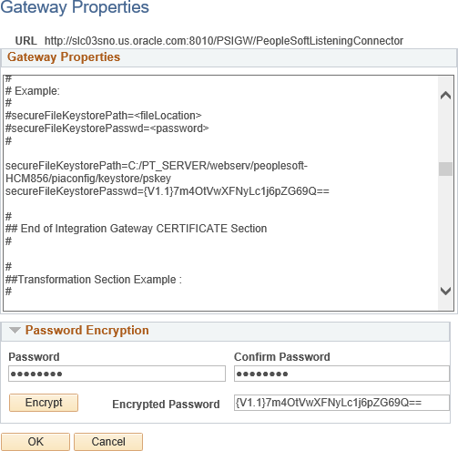 Gateway Properties page