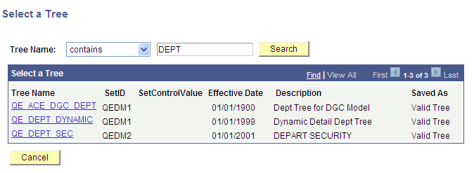 Select a Tree page