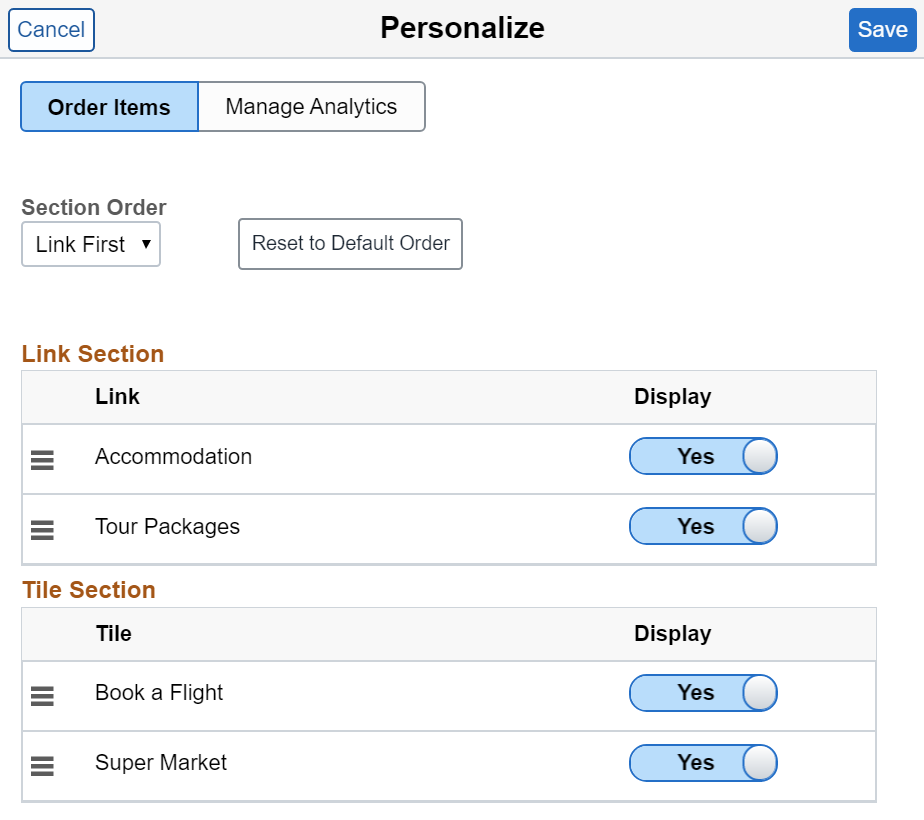Personalize Unified Related Content Analytics - Order Items tab