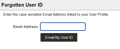 Forgotten User ID page