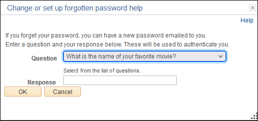 Change or set up forgotten password help page