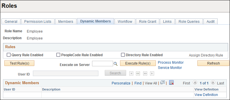 Roles - Dynamic Members page