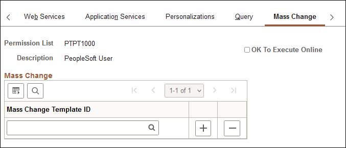 Permission Lists - Mass Change page