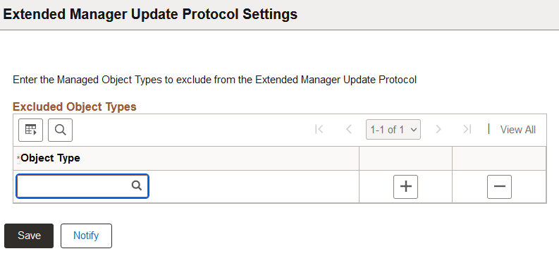 Extended Manager Update Protocol Settings page