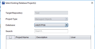 Select Existing Database Project(s) for Tests