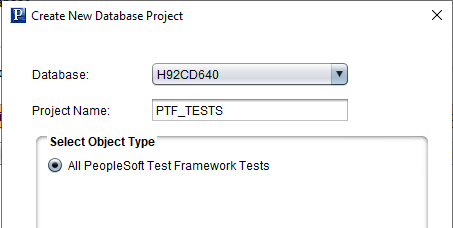 Create New Database Project page