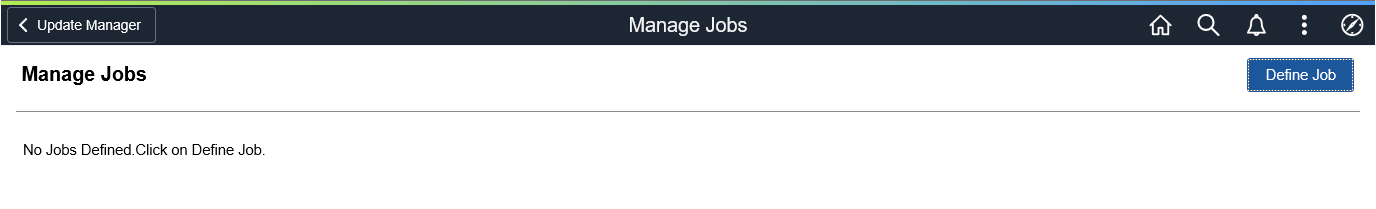Manage Jobs - no jobs defined