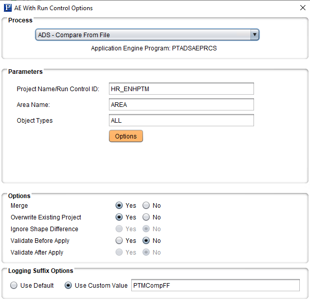 AE With Run Control Options