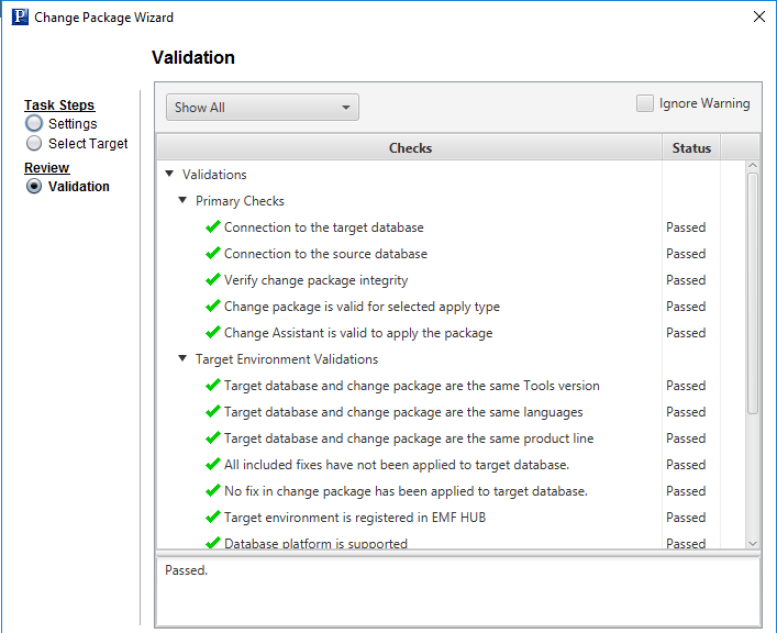 Validation page