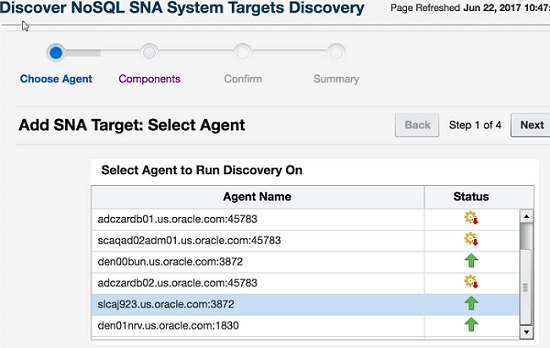 使用可能なすべてのEMエージェントがリストされます 使用可能なすべてのEMエージェントがリストされます