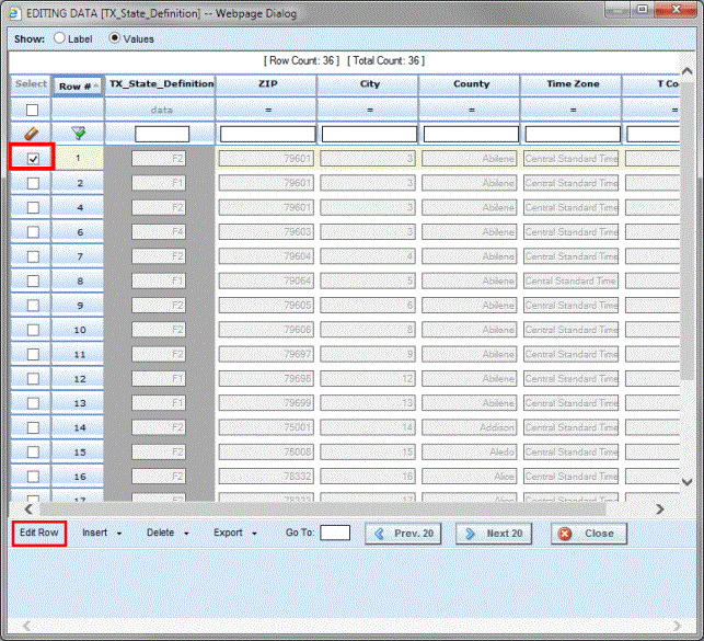 Editing Data in a Data Source