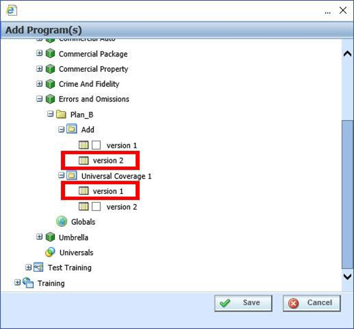 Adding Program Version to Scenario