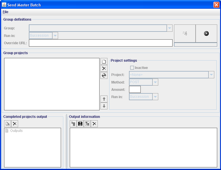 Send Master Batch page