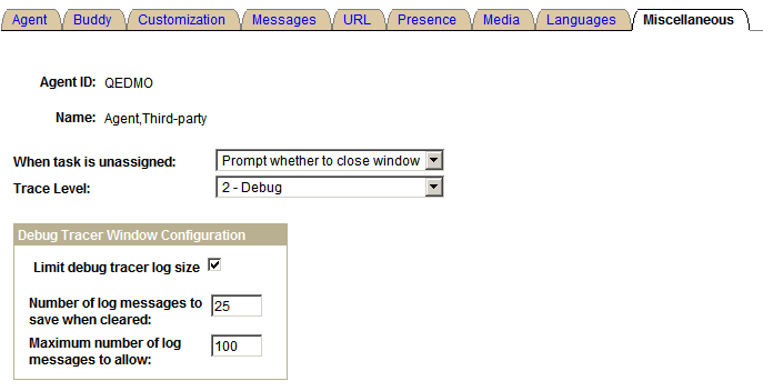 Third-party Agent - Miscellaneous page