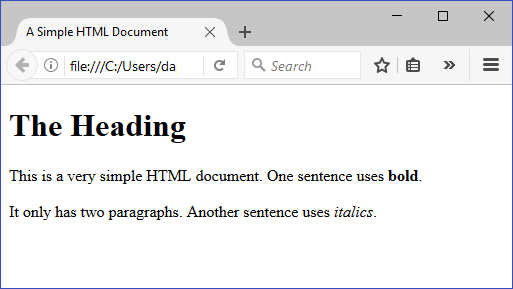Example file: HTML output