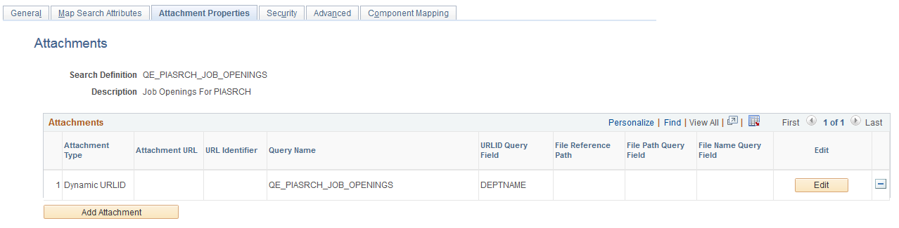 Attachment Properties page