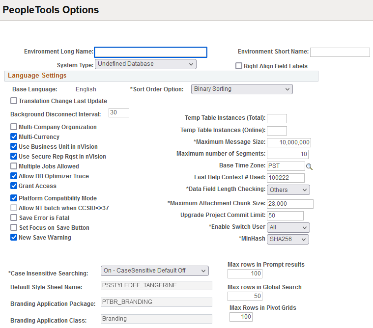 PeopleTools Options (1 of 2)