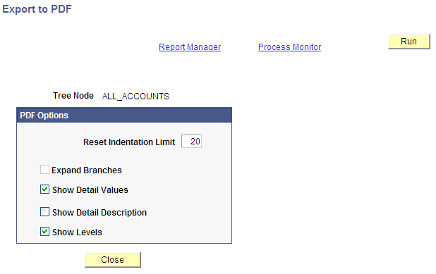 Export to PDF page