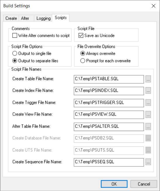 Output to separate files